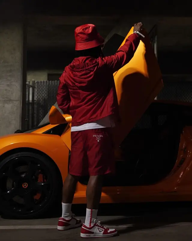 Jacquees outfit in Prada, 2022