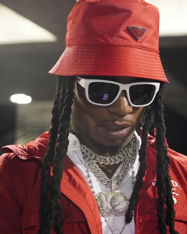 Jacquees outfit in Prada, 2022
