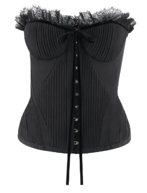 Alexander McQueen Black Silk Bustier Corset Top $1835