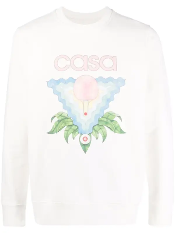 Casablanca Memphis Icon Screen Printed Sweatshirt - Atterley In White $388