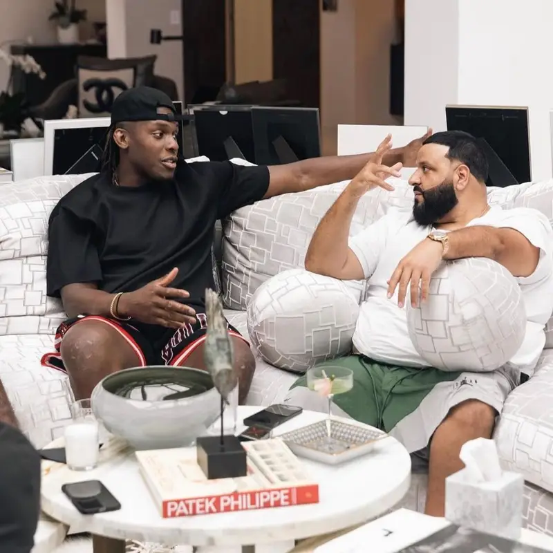 DJ Khaled outfit in Ralph Lauren, Jordan, and Off-White, 2022