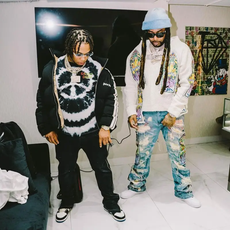 Icewear Vezzo outfit in Who Decides War, Louis Vuitton, and Versace, 2022