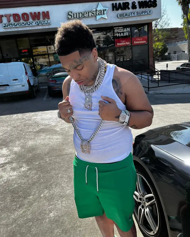 Lil Gotit outfit in Polo Ralph Lauren and Nike, 2022