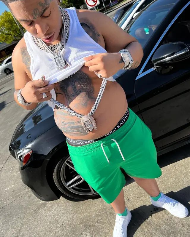 Lil Gotit outfit in Polo Ralph Lauren and Nike, 2022