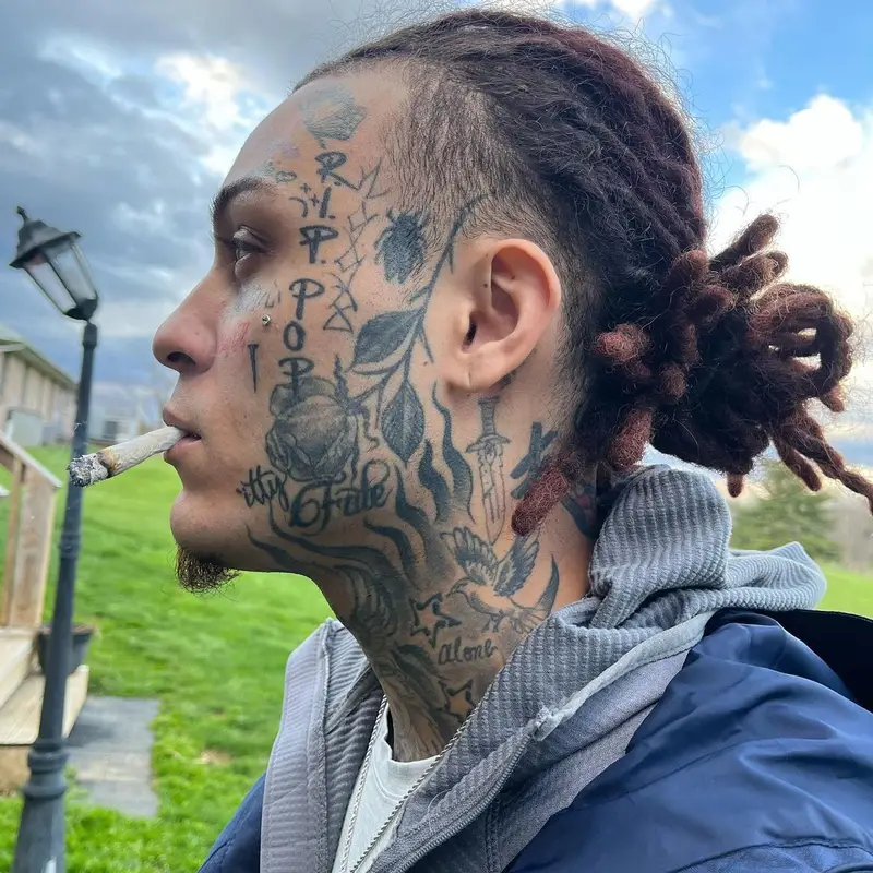 Lil Skies outfit in Columbia Sportswear and Nike, 2022