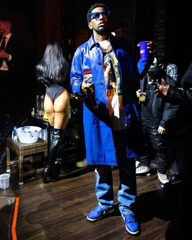 Fabolous outfit in Temples & Bridges, Nike, and Heron Preston, 2022
