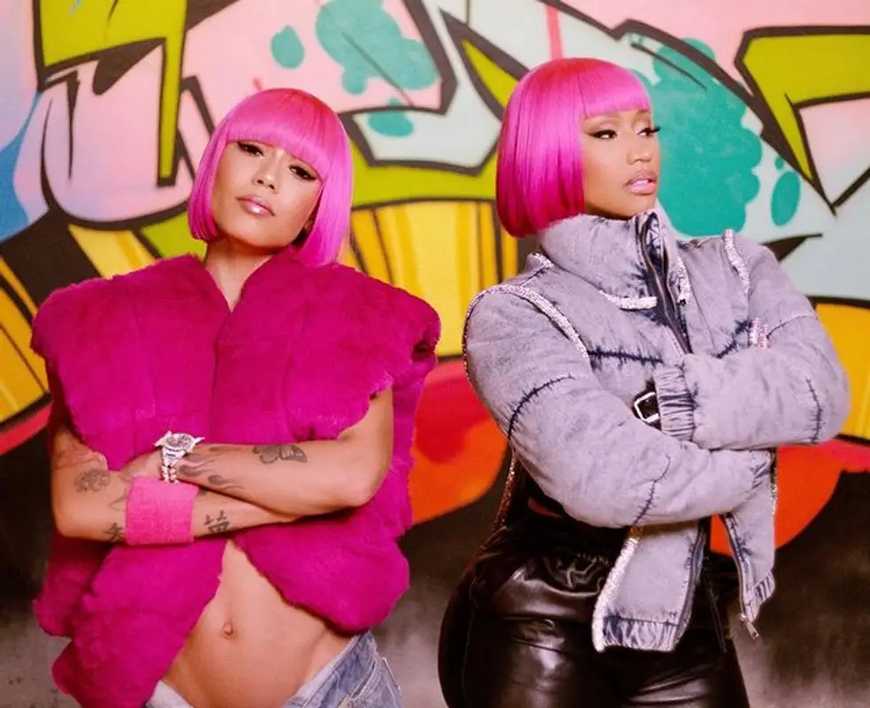 Nicki Minaj outfit in Death By Dolls, Alexander Wang, and Balmain, 2022