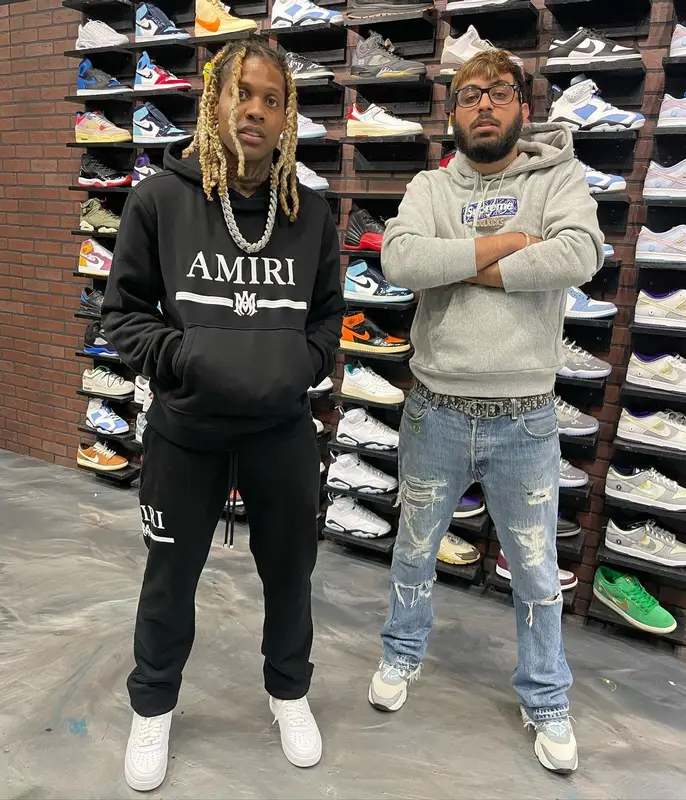 Lil Durk outfit in Amiri and Nike, 2022
