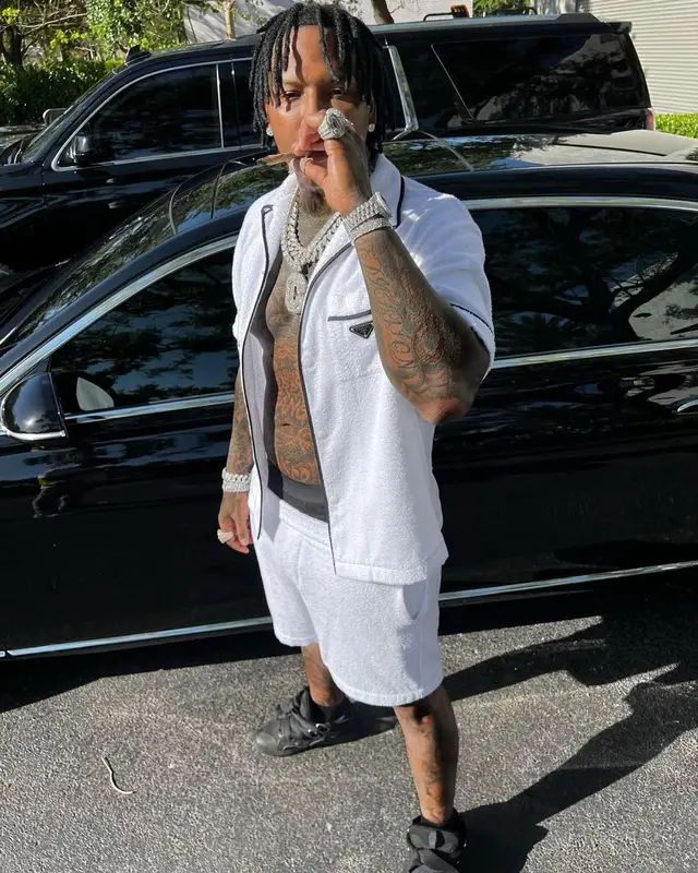 Moneybagg Yo outfit in Prada and Lanvin, 2022