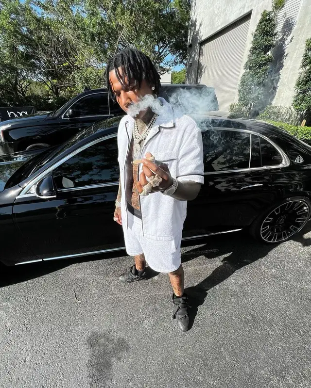 Moneybagg Yo outfit in Prada and Lanvin, 2022