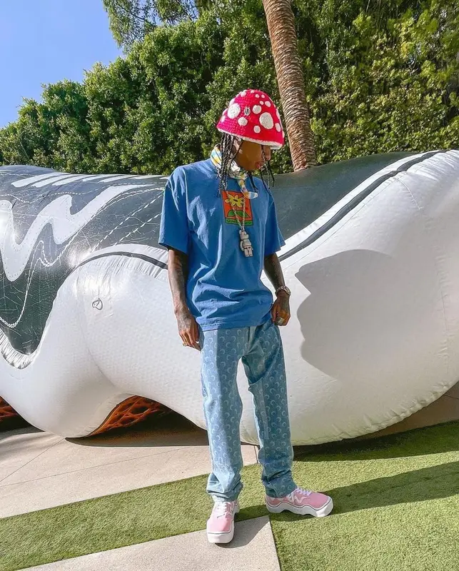 Tyga outfit in Only NY, Marine Serre, and 99%IS, 2022