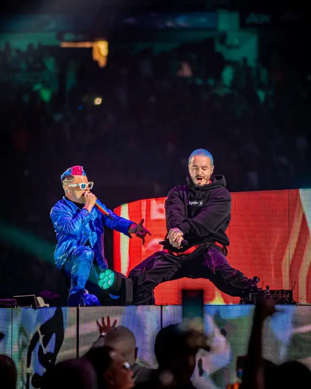 J Balvin outfit in Supreme and Louis Vuitton, 2022