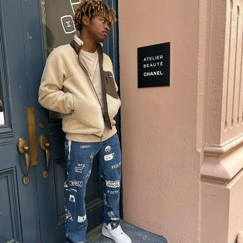 Tokin outfit in Patagonia, KidSuper, and Nike, 2022