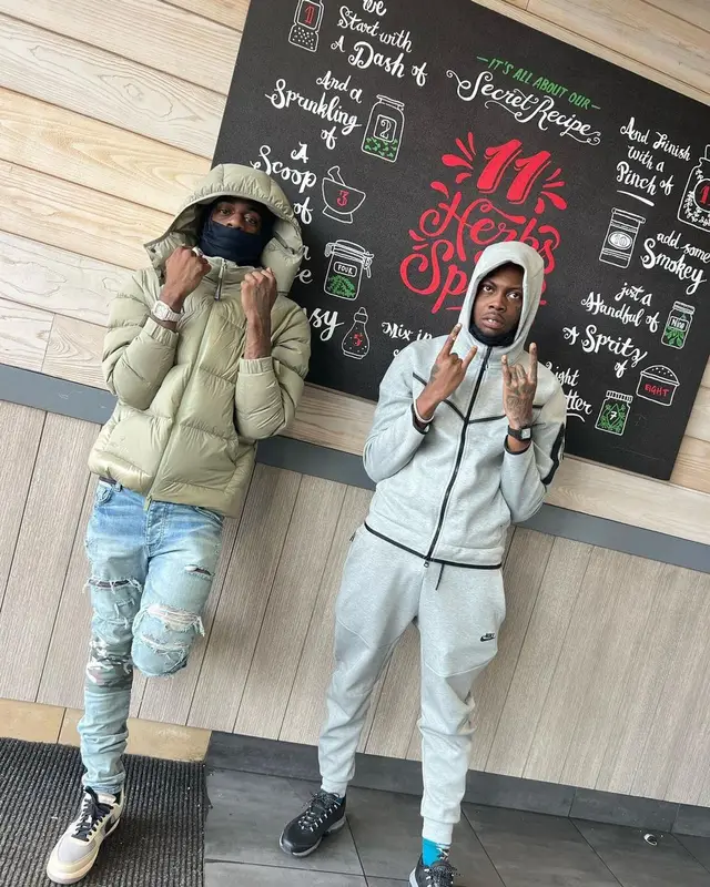 Russ Millions outfit in Moncler, Amiri, and Nike, 2022