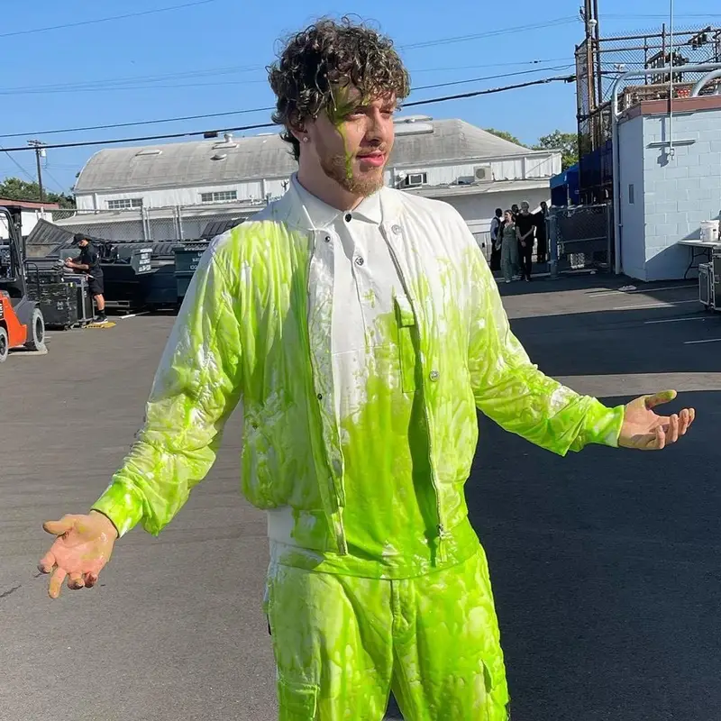 Jack Harlow outfit in Stone Island, New Balance, and Aime Leon Dore, 2022