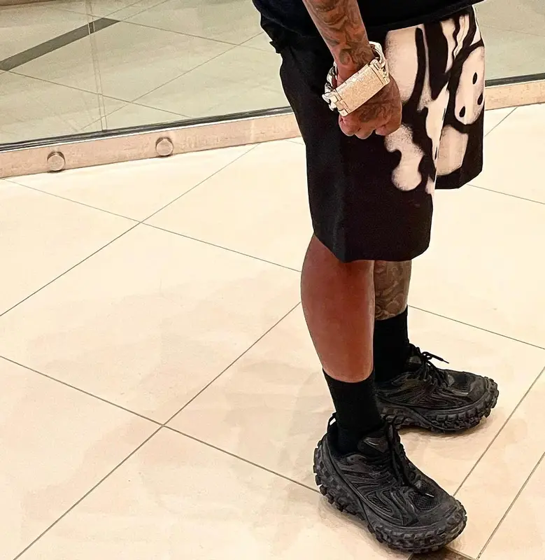 Westside Gunn outfit in Vlone, New Era, and Palm Angels, 2022