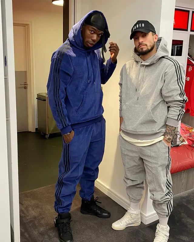 Paul Pogba outfit in Adidas, Prada, and Ivy Park, 2022