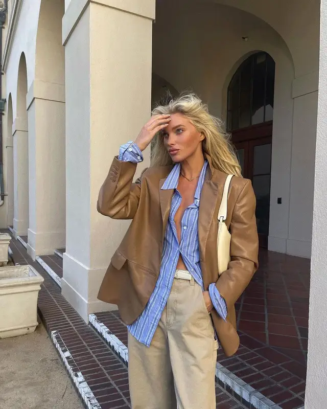 Elsa Hosk outfit in New Balance, Saint Laurent, and Manu Atelier, 2022