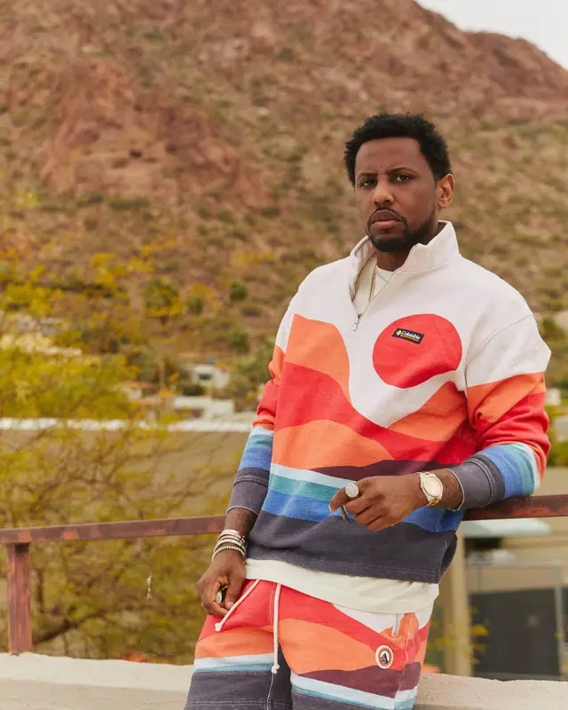 Fabolous outfit in Kith, Columbia Sportswear, and Crocs, 2022