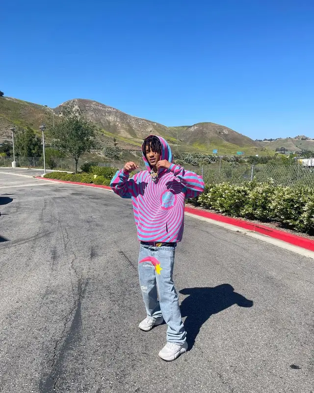 Jaden Smith outfit in MSFTSrep, New Balance, and Jaden Smith Merch, 2022