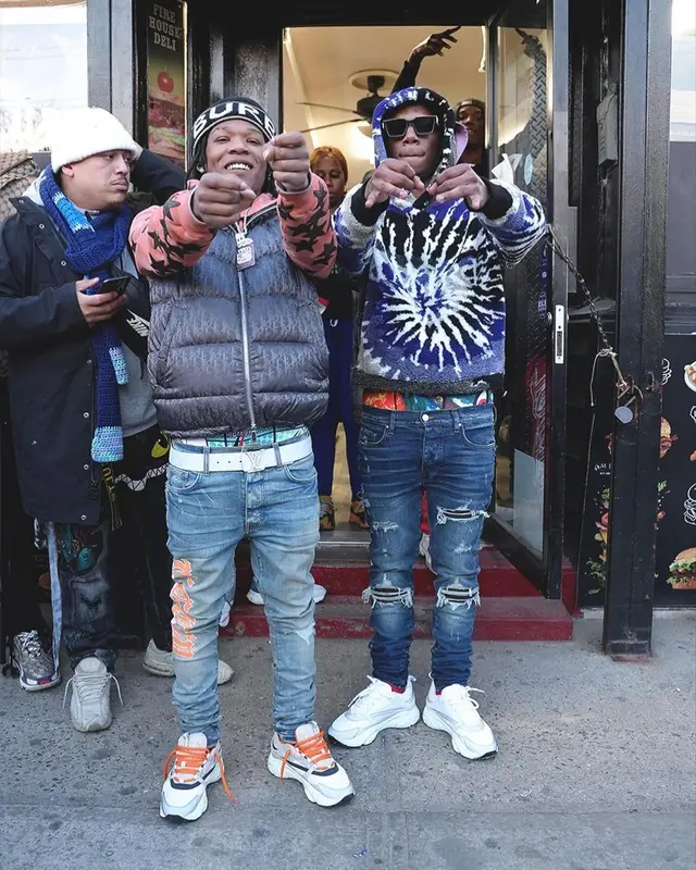 B Lovee outfit in Dior, Amiri, and Burberry, 2022