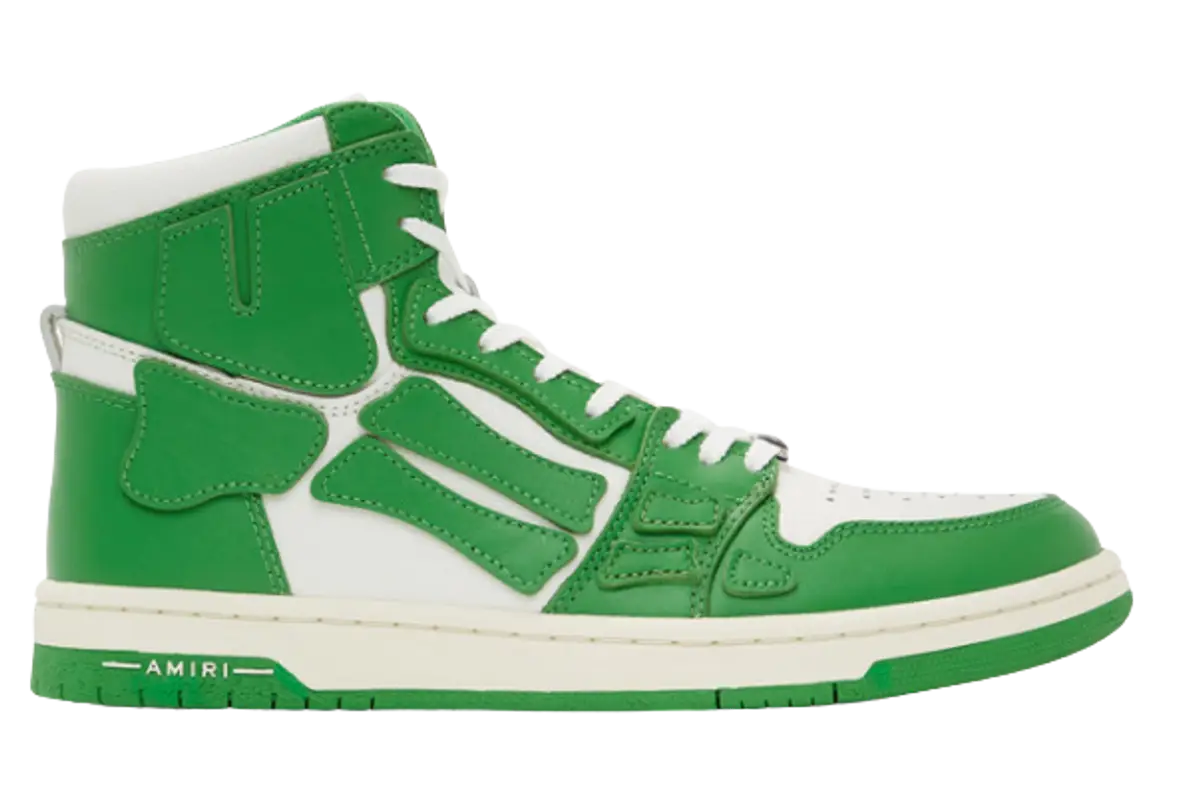 Amiri Green White Skel Top Hi Sneakers 