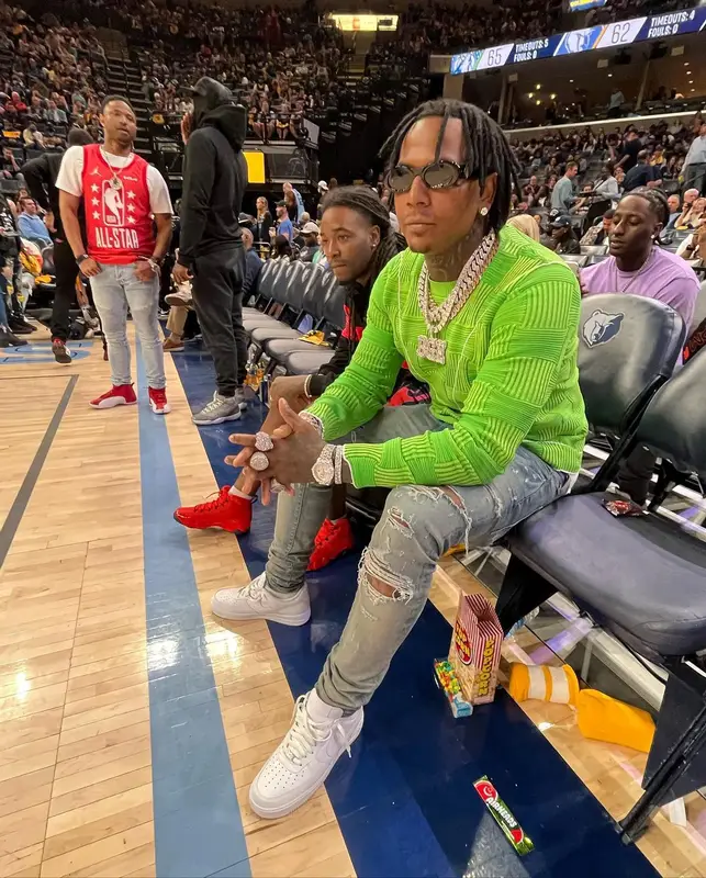 Moneybagg Yo outfit in Bottega Veneta, Amiri, and Dior, 2022