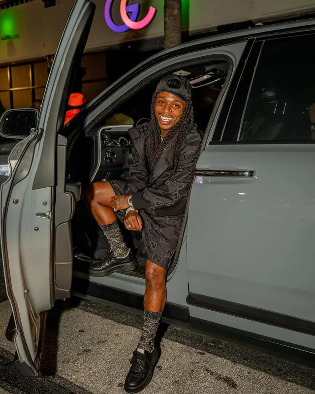 Jacquees outfit in Gucci, 2022
