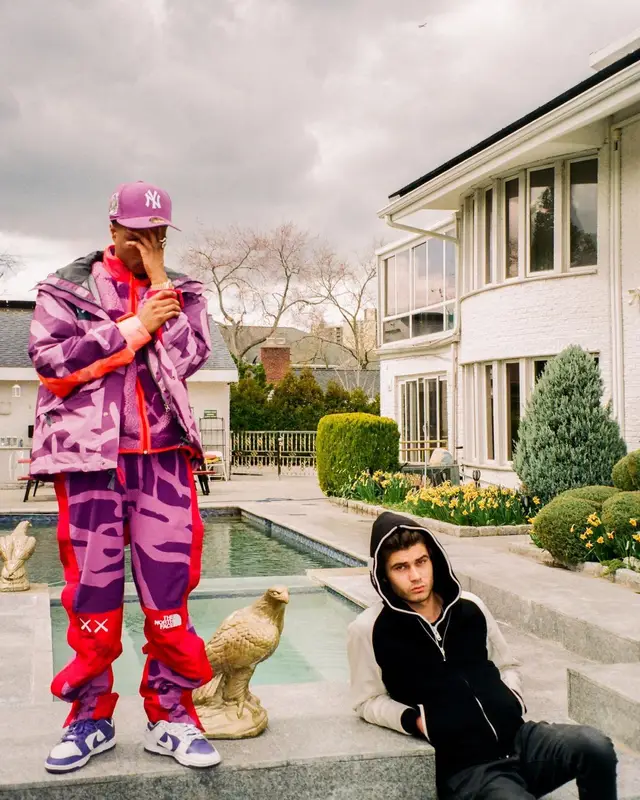 Pierre Bourne outfit in The North Face, Nike, and   Kaws, 2022