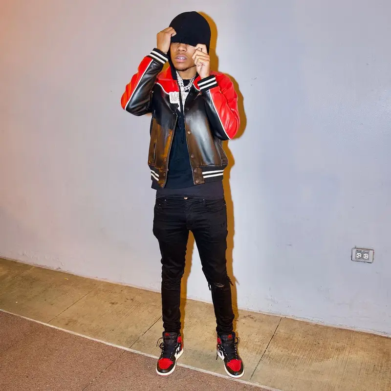 Nardo Wick outfit in Avirex, Amiri, and Nike, 2022
