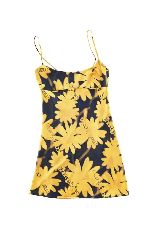 Marc Jacobs Black & Yellow Laser Floral Slip Dress  $250
