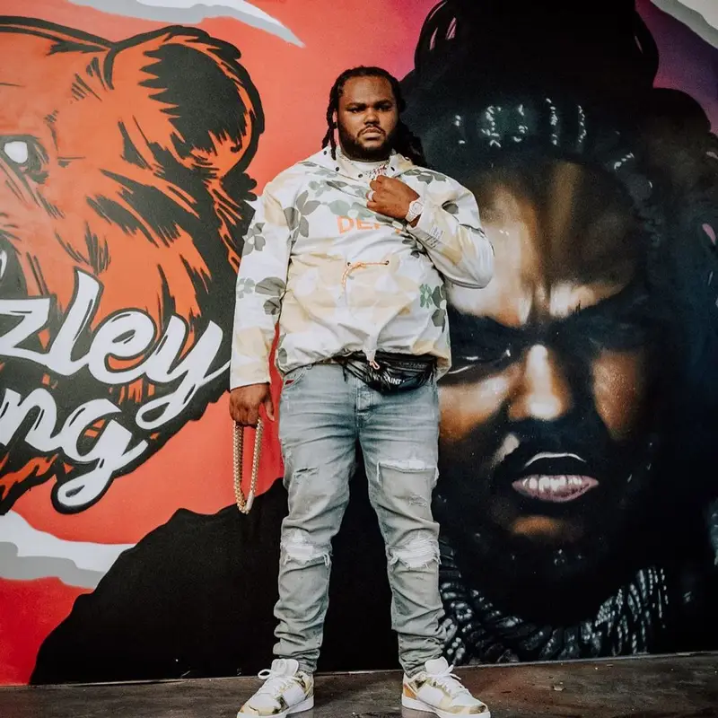 Tee Grizzley outfit in Gallery Dept., Amiri, and Saint Laurent, 2022