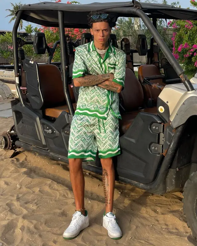 Central Cee outfit in Casablanca and Nike, 2022