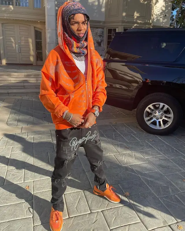 Swae Lee outfit in Klan Life, Hermes, and Coogi, 2021