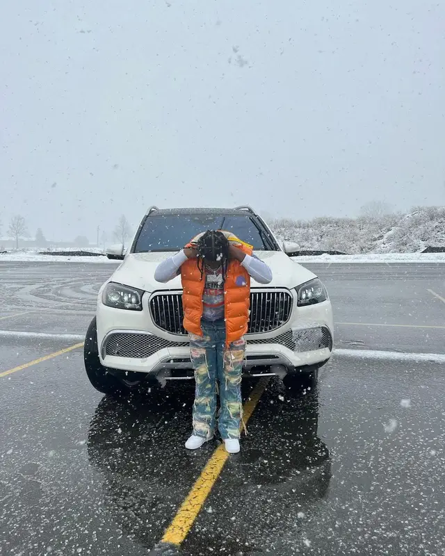 42 Dugg outfit in Moncler, Gallery Dept., and Who Decides War, 2022