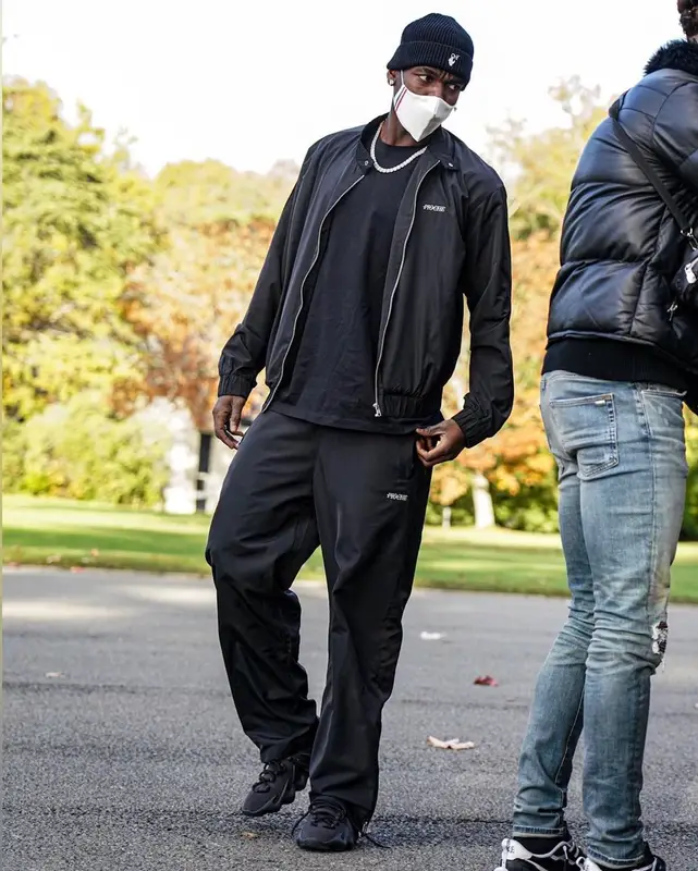 Paul Pogba outfit in Adidas, Off-White, and Yeezy, 2021