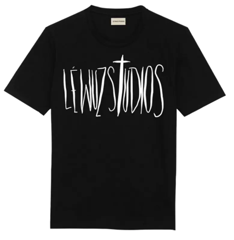 Le Wuz Studios Black Logo T-Shirt $60