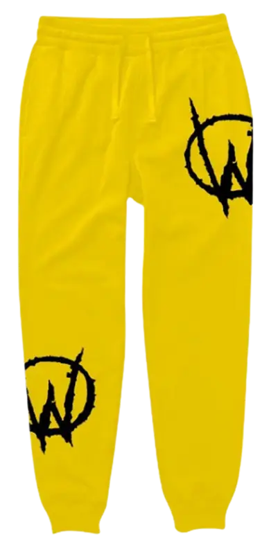 Le Wuz Studios Canary Yellow Winner Circle Sweatpants $160