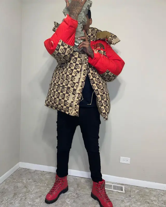 Big300 outfit in Gucci and The North Face, 2022