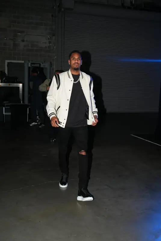 Monte Morris outfit in Saint Laurent, Amiri, and Alexander McQueen, 2022