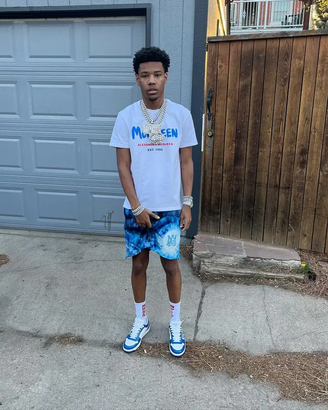 Nardo Wick outfit in Alexander McQueen, Amiri, and Rhude, 2022