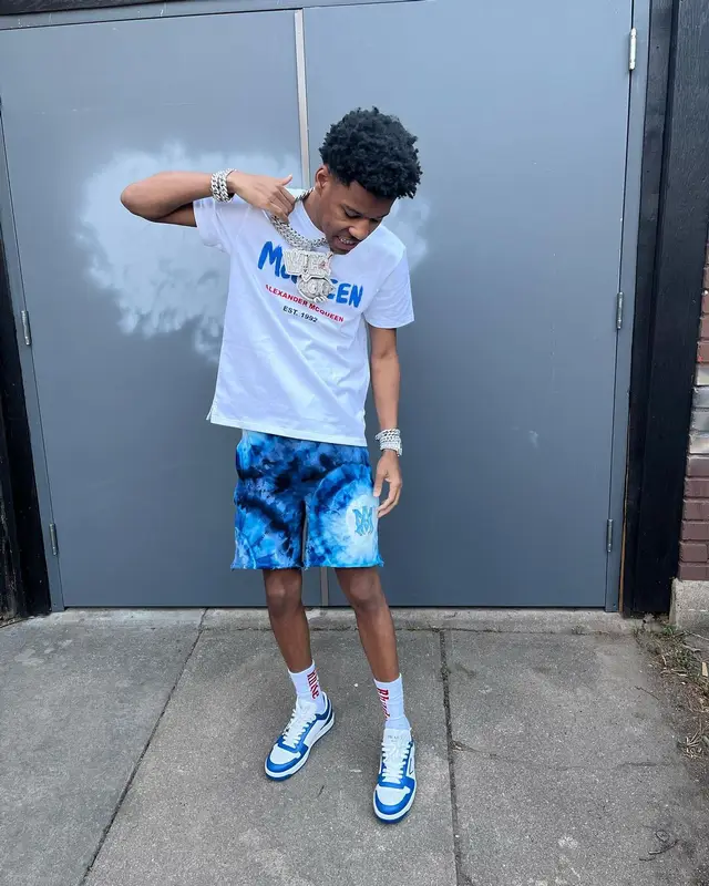 Nardo Wick outfit in Alexander McQueen, Amiri, and Rhude, 2022