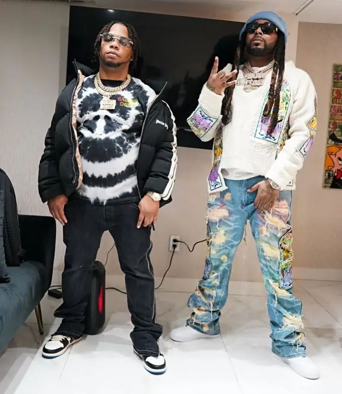 Don Q outfit in Gallery Dept., Nike, and Travis Scott Merch, 2022