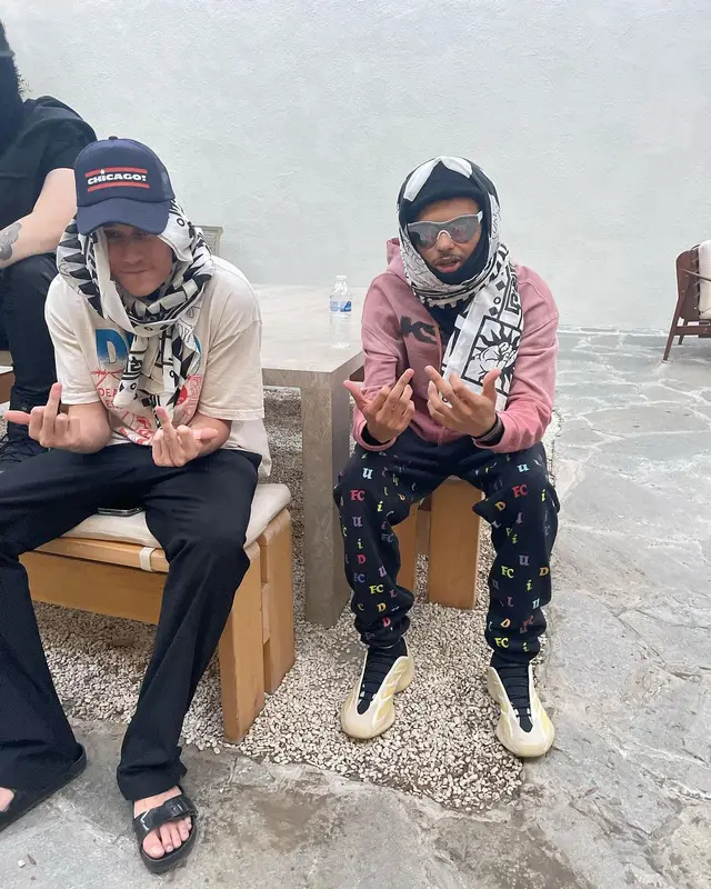 Cole Bennett outfit in Rick Owens and Birkenstock, 2022