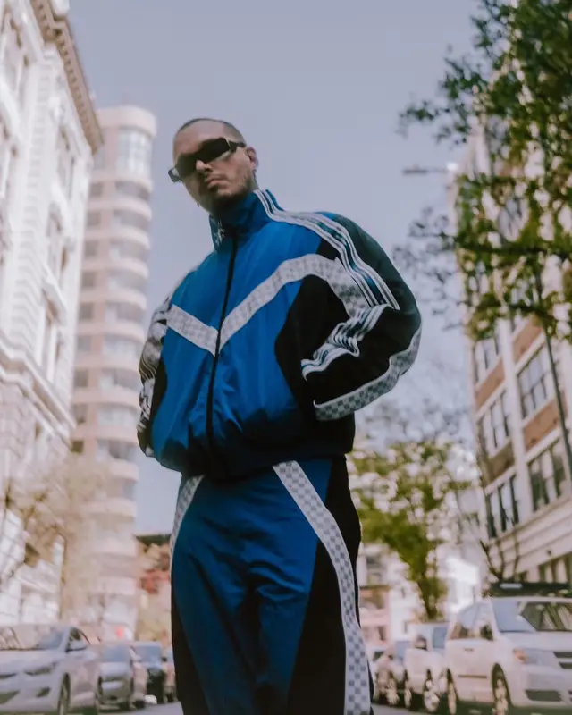 J Balvin outfit in Louis Vuitton, Wavy Baby, and Rick Owens, 2022