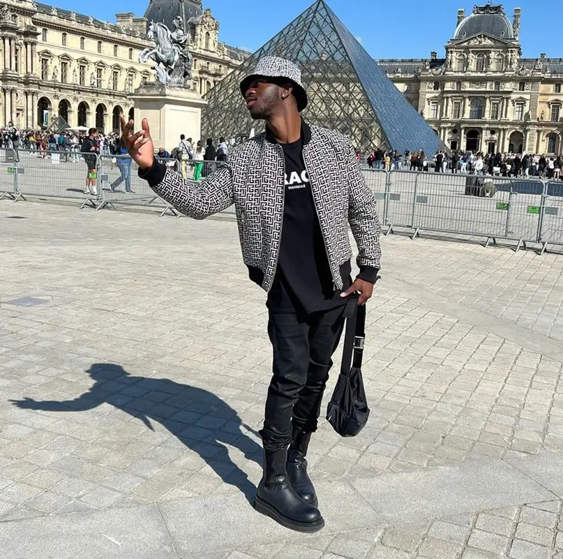 Lil Nas X outfit in Nahmias, Bottega Veneta, and Balmain, 2022
