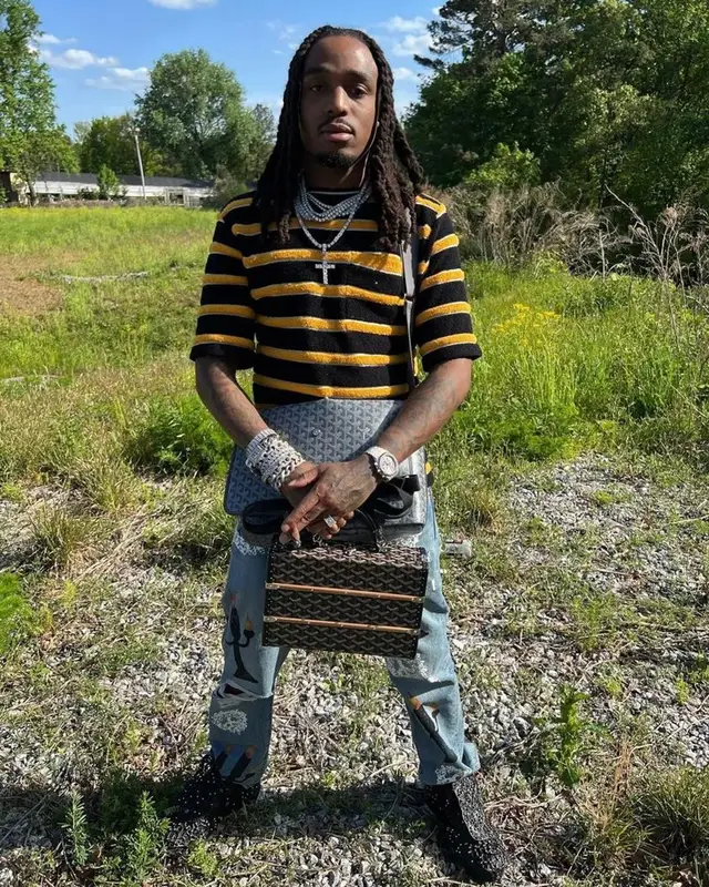 Quavo outfit in Marni, Virgil Abloh, and Goyard, 2022