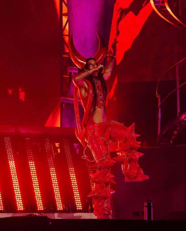 Rico Nasty outfit in Busted, Bizarre Fetish Couture, and Raspberry Neko, 2022