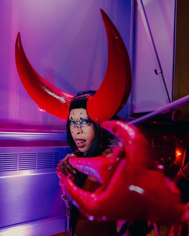 Rico Nasty outfit in Busted, Bizarre Fetish Couture, and Raspberry Neko, 2022