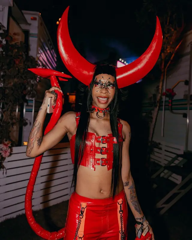 Rico Nasty outfit in Busted, Bizarre Fetish Couture, and Raspberry Neko, 2022